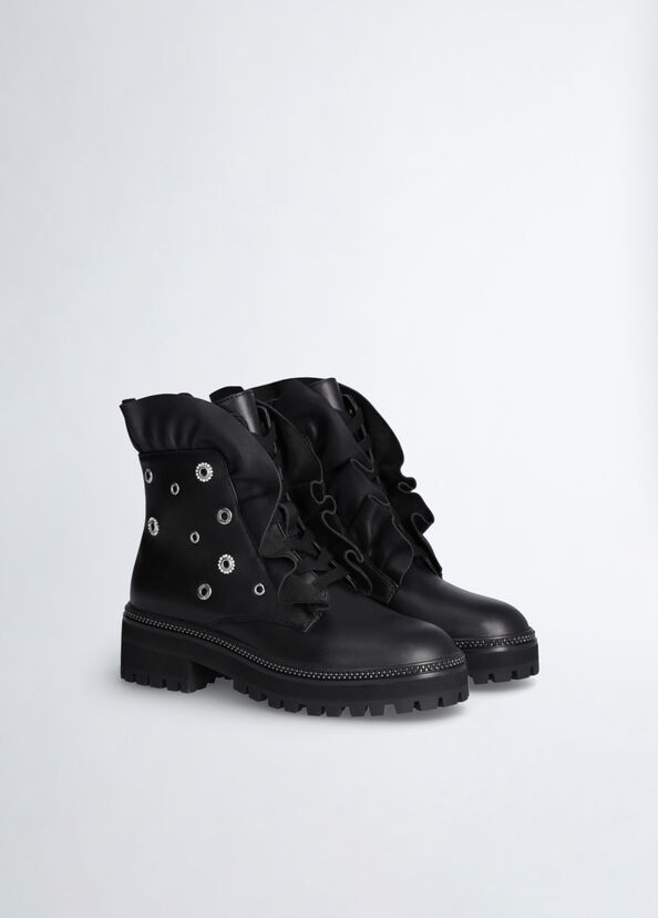 Liu Jo Anfibi In Pelle Con Maxi Rouches