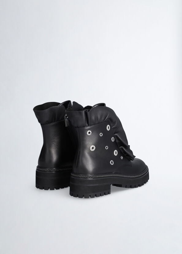 Liu Jo Anfibi In Pelle Con Maxi Rouches