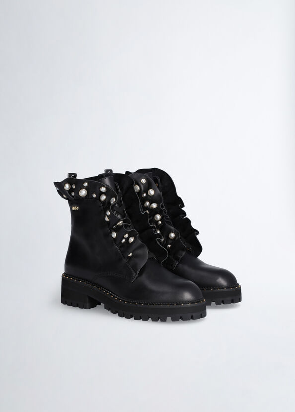 Liu Jo Anfibi In Pelle Con Rouches Gioiello