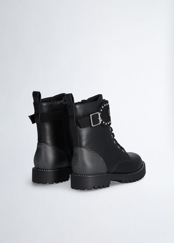 Liu Jo Anfibi Neri Con Maxi Logo