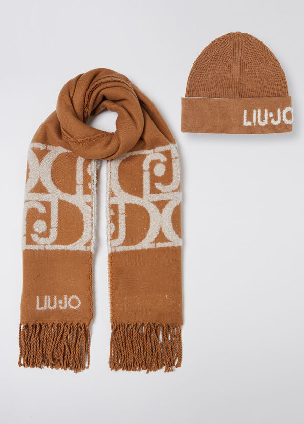 Liu Jo Berretto E Sciarpa Con Logo