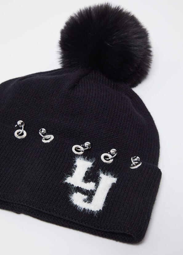 Liu Jo Berretto In Maglia Con Pon Pon