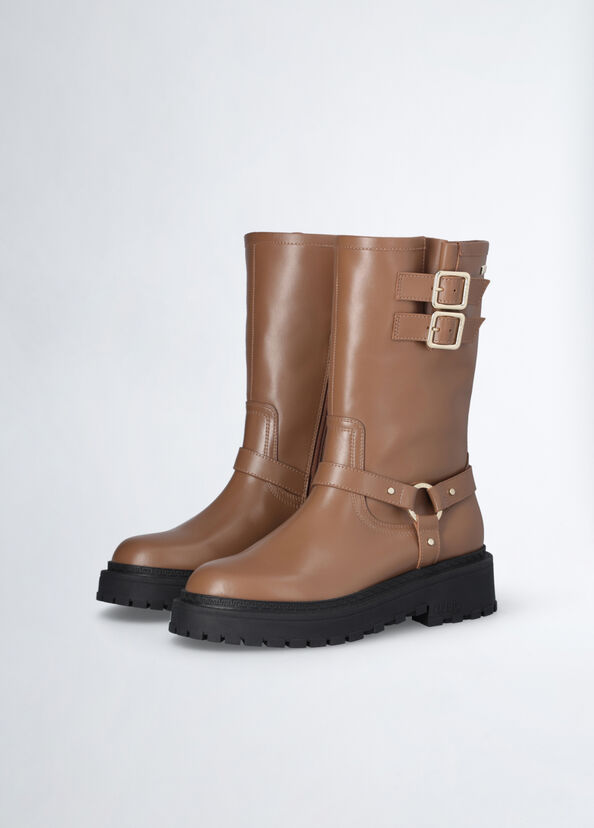 Liu Jo Biker Boots In Pelle