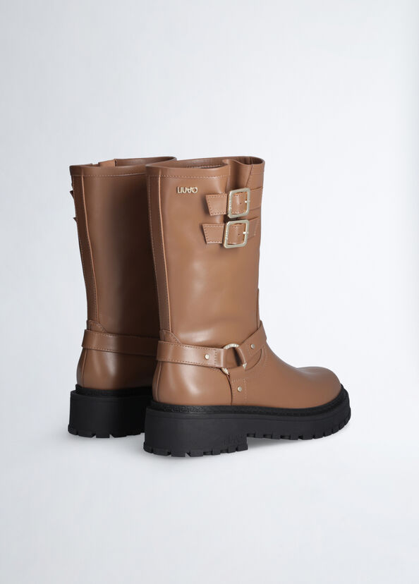 Liu Jo Biker Boots In Pelle