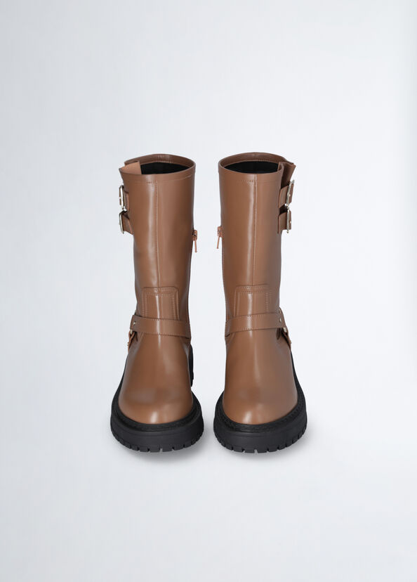 Liu Jo Biker Boots In Pelle