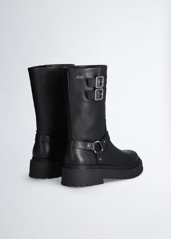 Liu Jo Biker Boots In Pelle