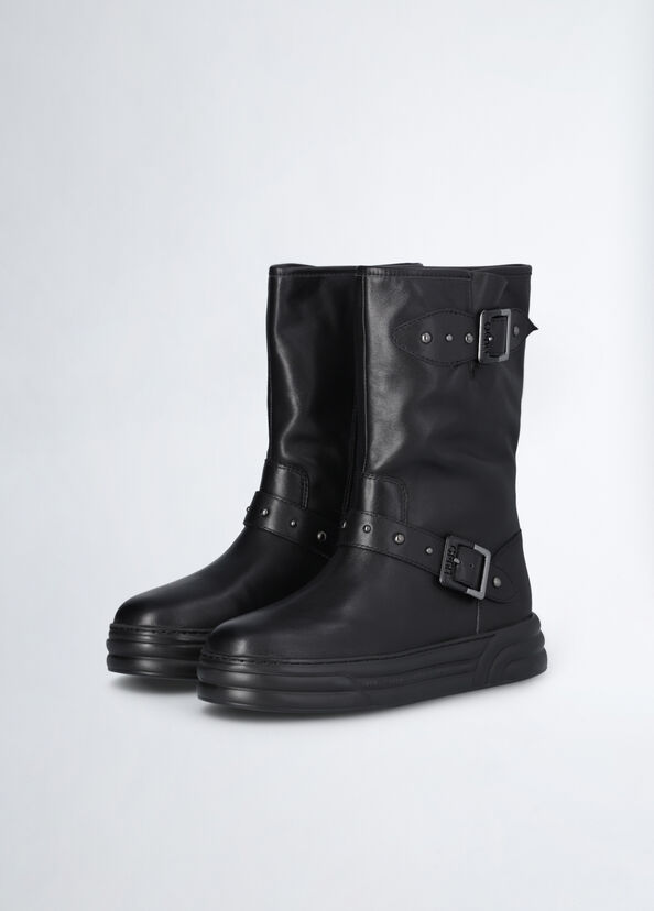 Liu Jo Biker Boots In Pelle