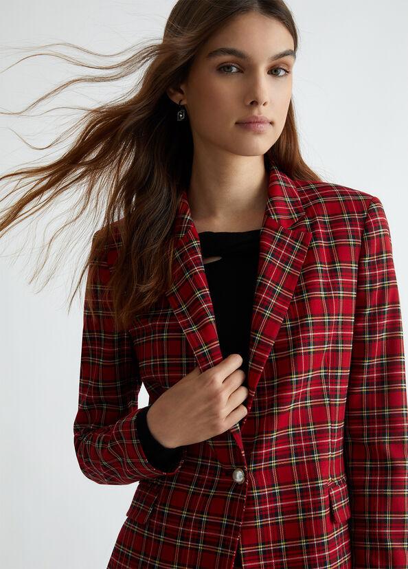 Liu Jo Blazer In Tartan Rosso