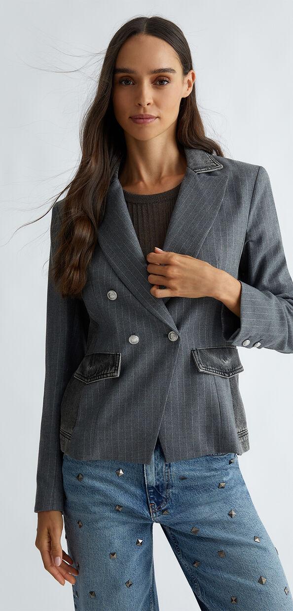 Liu Jo Blazer in twill gessato e denim