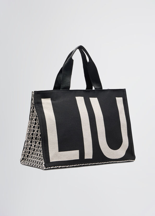 Liu Jo Borsa Tote Monogram Jacquard Nera