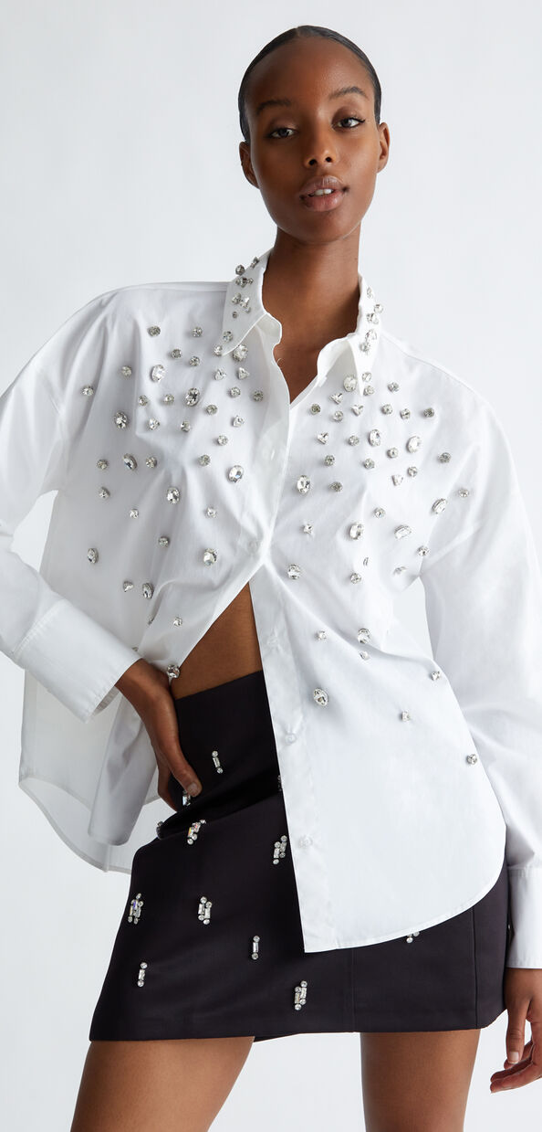 Liu Jo Camicia in cotone con strass