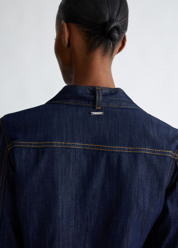 Liu Jo Camicia In Denim Con Fiocco