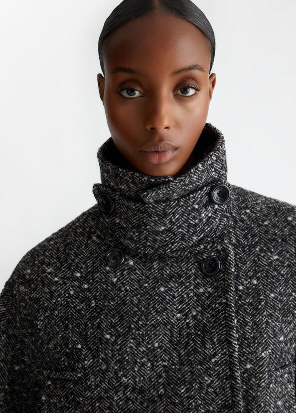Liu Jo Cappotto Doppiopetto In Misto Lana Bouclé