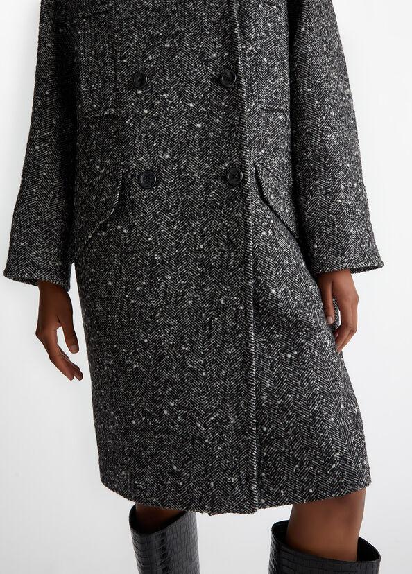 Liu Jo Cappotto Doppiopetto In Misto Lana Bouclé