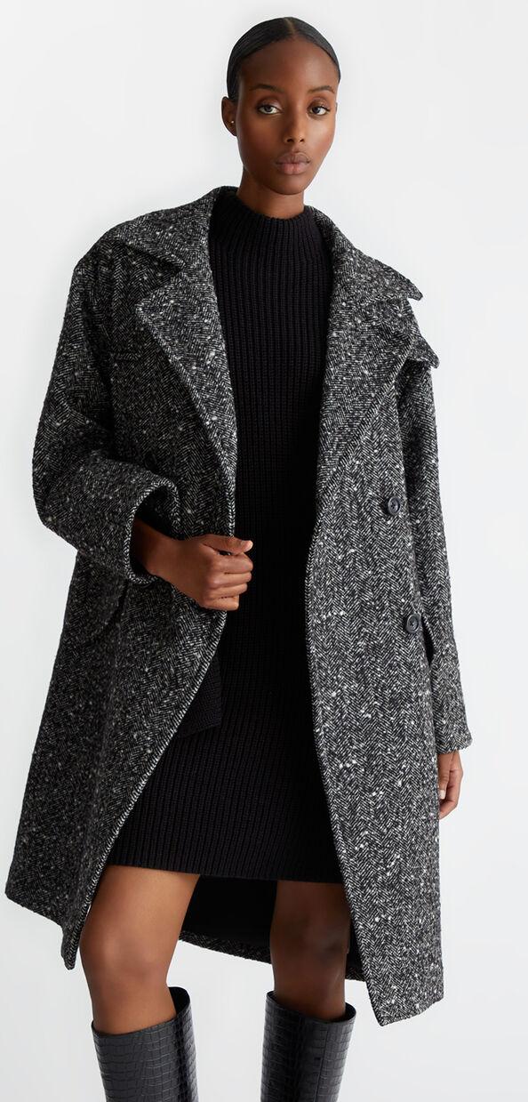 Liu Jo Cappotto doppiopetto in misto lana bouclé
