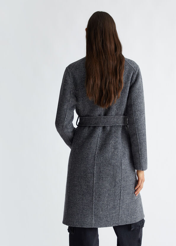 Liu Jo Cappotto Doppiopetto In Misto Lana