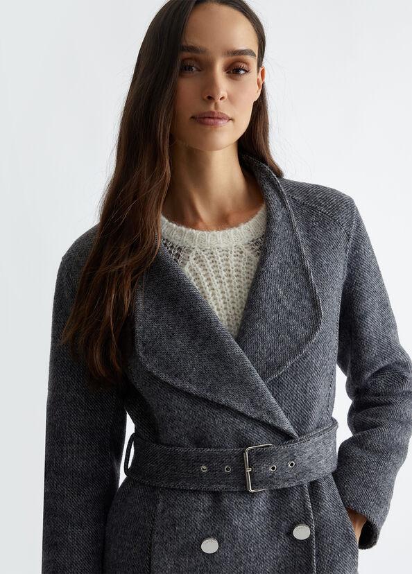 Liu Jo Cappotto Doppiopetto In Misto Lana