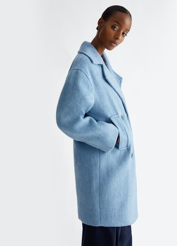 Liu Jo Cappotto Doppiopetto In Misto Lana
