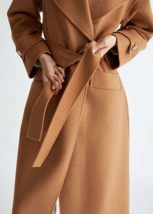 Liu Jo Cappotto In Misto Lana Con Cintura