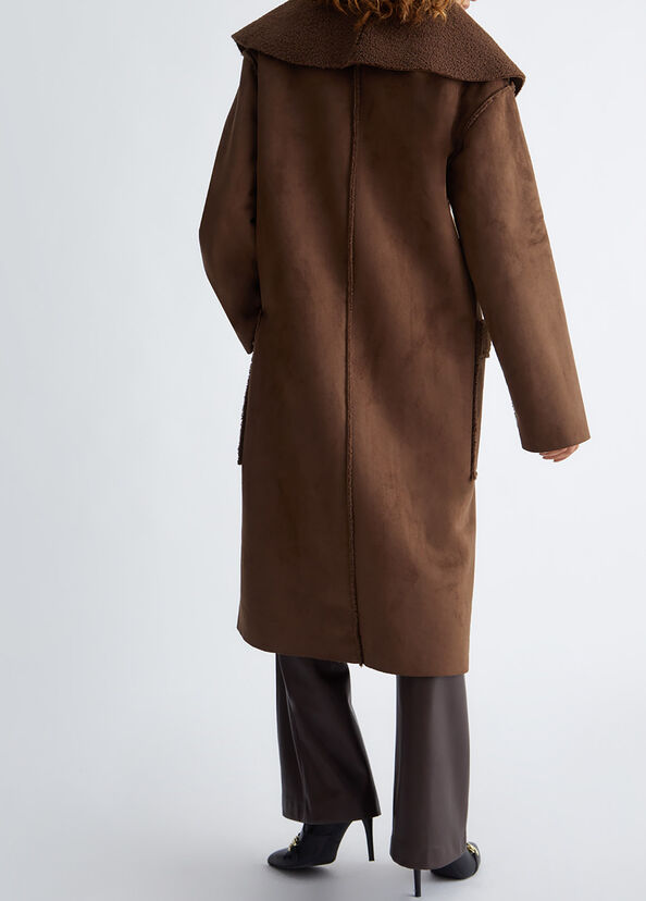 Liu Jo Cappotto Marrone In Montone Sintetico