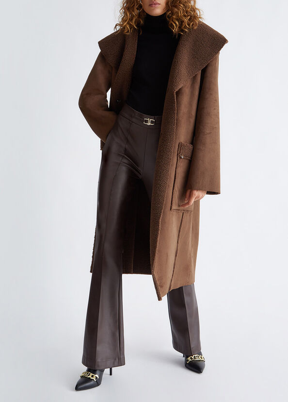 Liu Jo Cappotto Marrone In Montone Sintetico