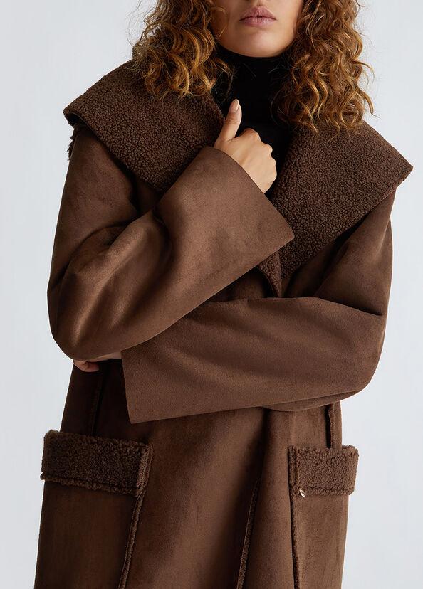Liu Jo Cappotto Marrone In Montone Sintetico