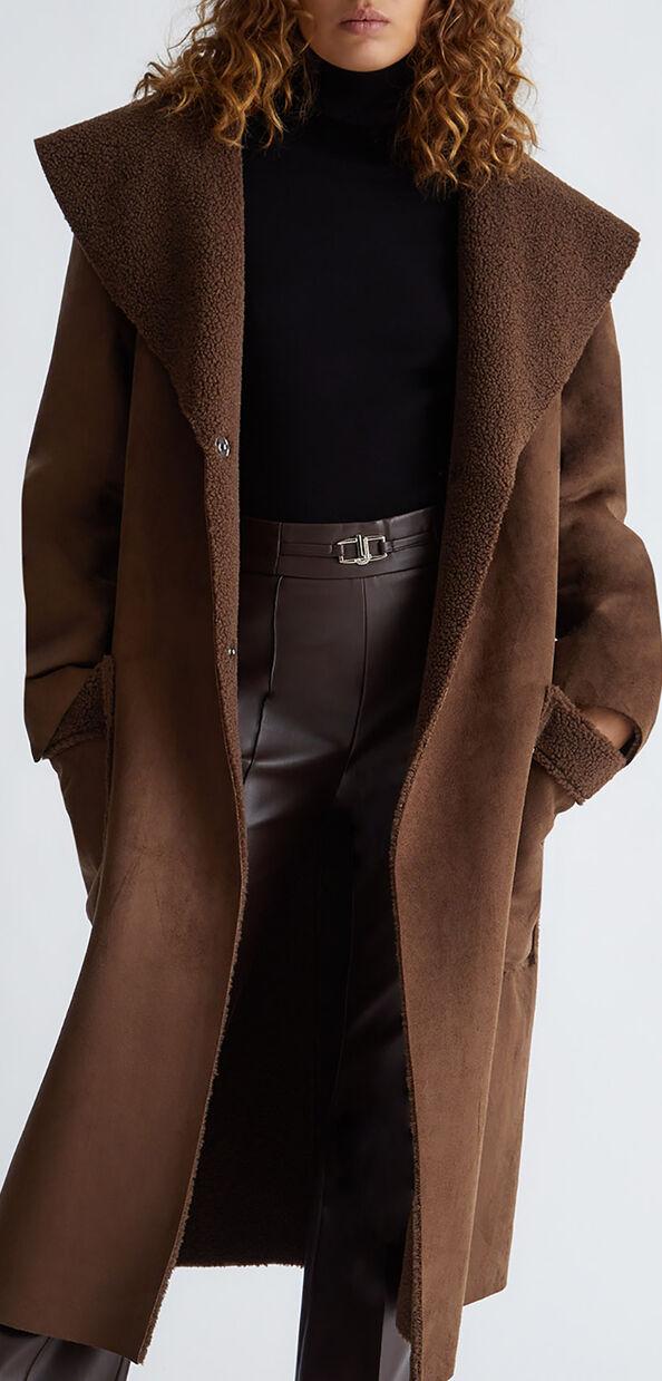 Liu Jo Cappotto marrone in montone sintetico