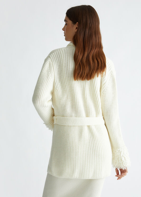 Liu Jo Cardigan Bianco In Lana