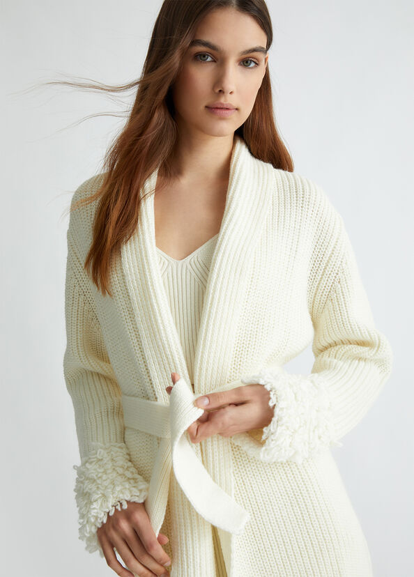 Liu Jo Cardigan Bianco In Lana