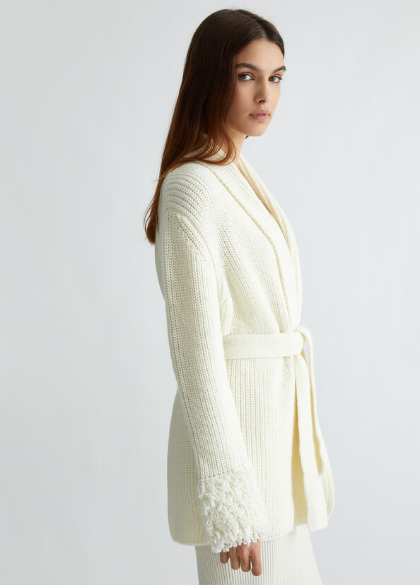 Liu Jo Cardigan Bianco In Lana