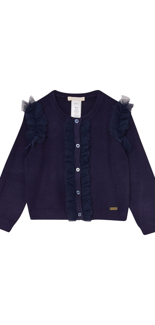 Liu Jo Cardigan blu con rouches