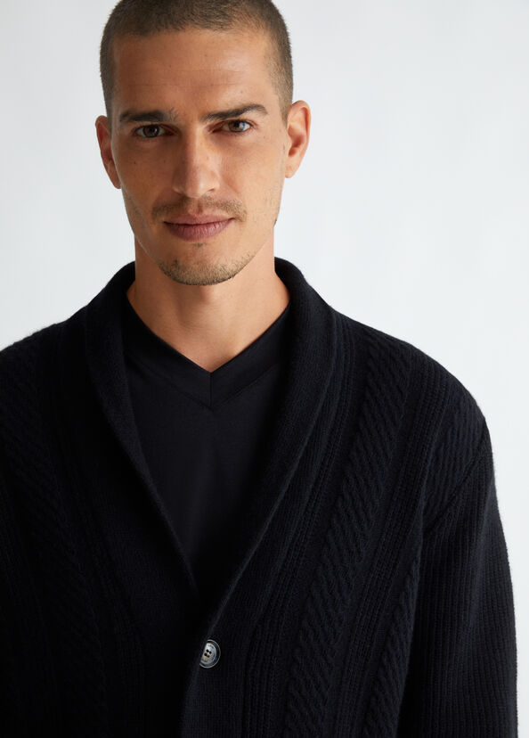 Liu Jo Cardigan Nero In Misto Lana