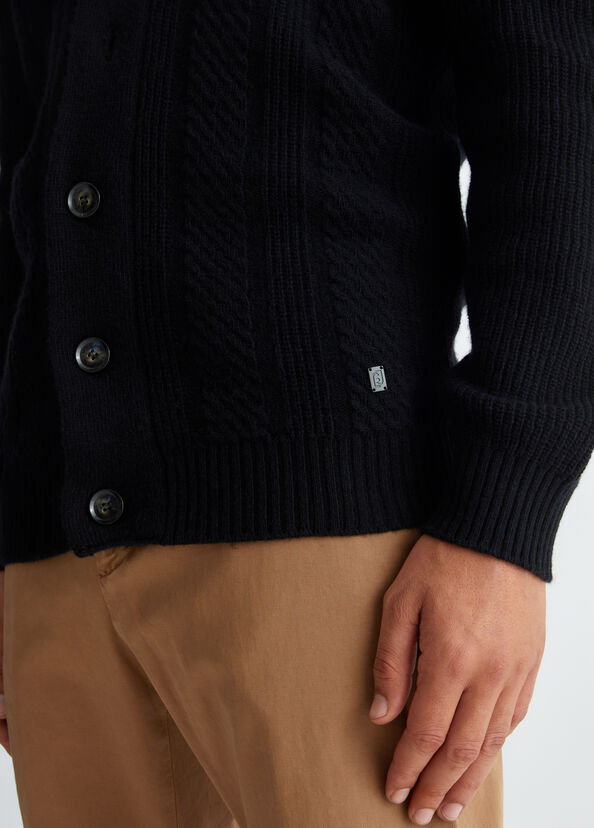 Liu Jo Cardigan Nero In Misto Lana