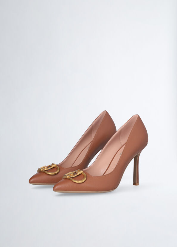 Liu Jo Décolleté Marroni Con Maxi Logo