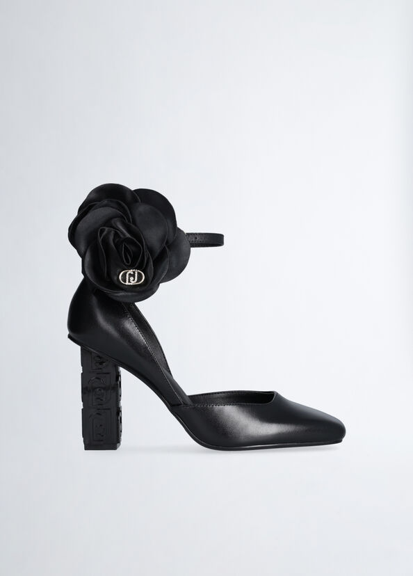 Liu Jo Décolleté Nere In Pelle Con Fiore