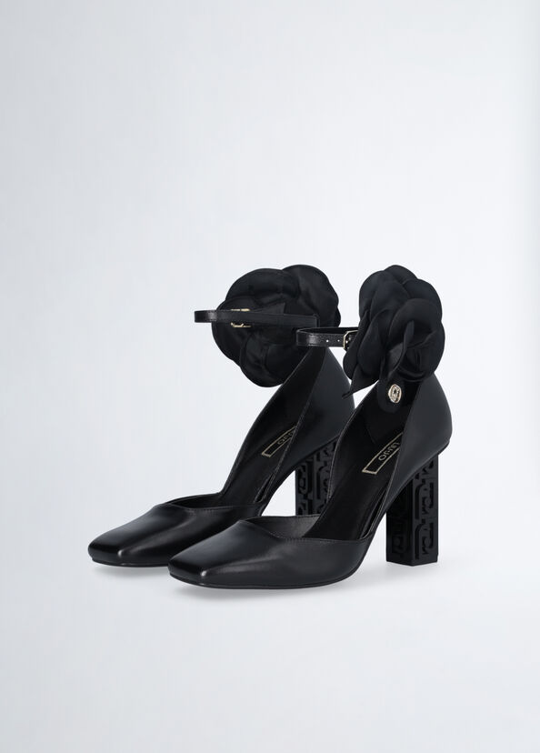 Liu Jo Décolleté Nere In Pelle Con Fiore