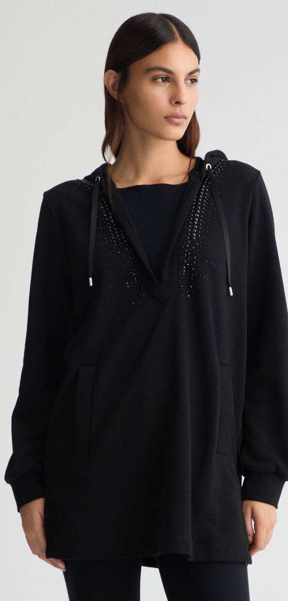 Liu Jo Felpa con cappuccio e strass