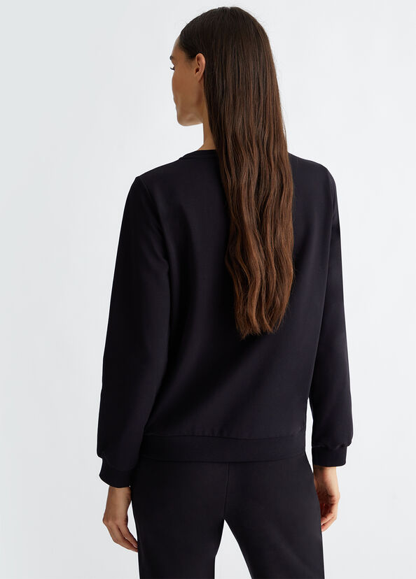 Liu Jo Felpa Con Logo E Strass