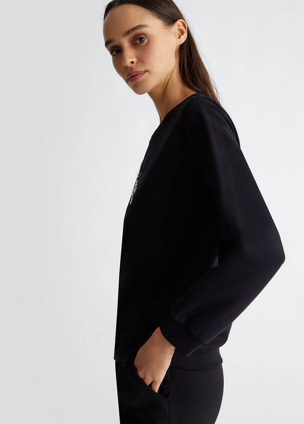 Liu Jo Felpa Con Logo E Strass