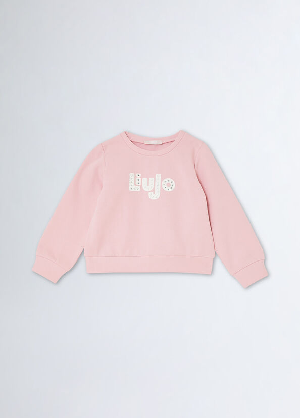 Liu Jo Felpa Con Logo E Strass