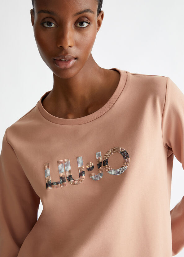 Liu Jo Felpa Con Logo E Strass