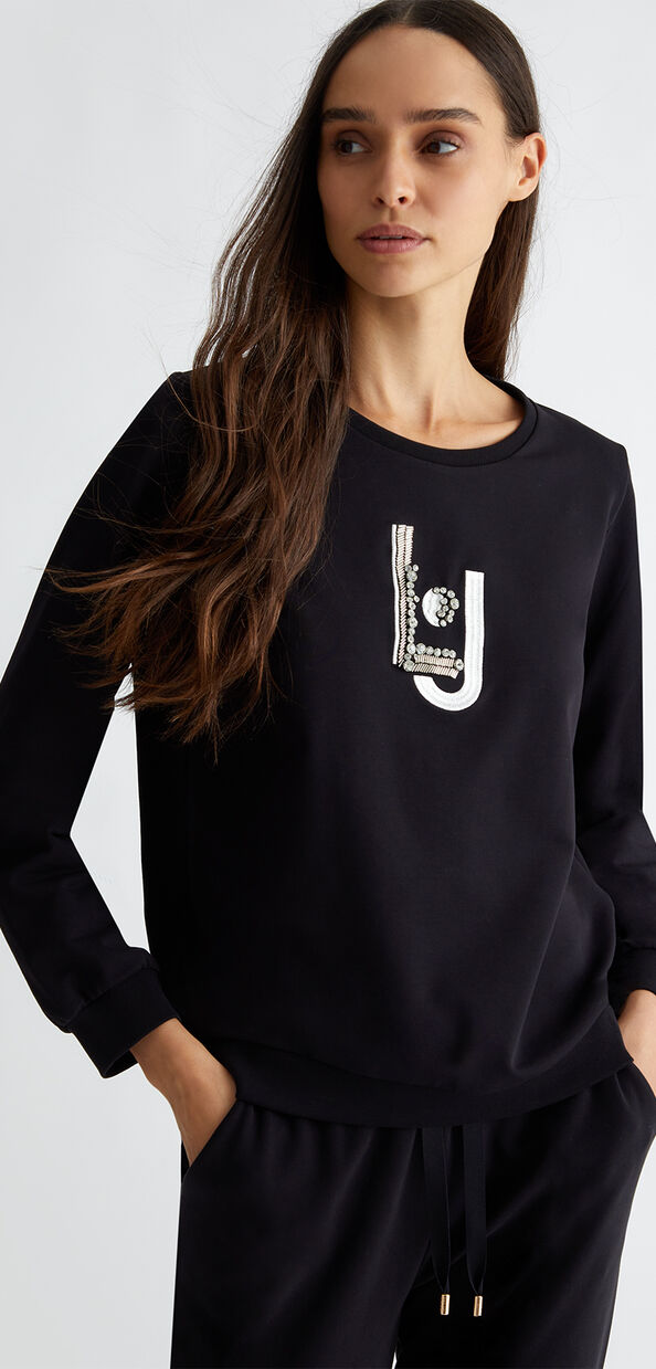 Liu Jo Felpa con logo e strass