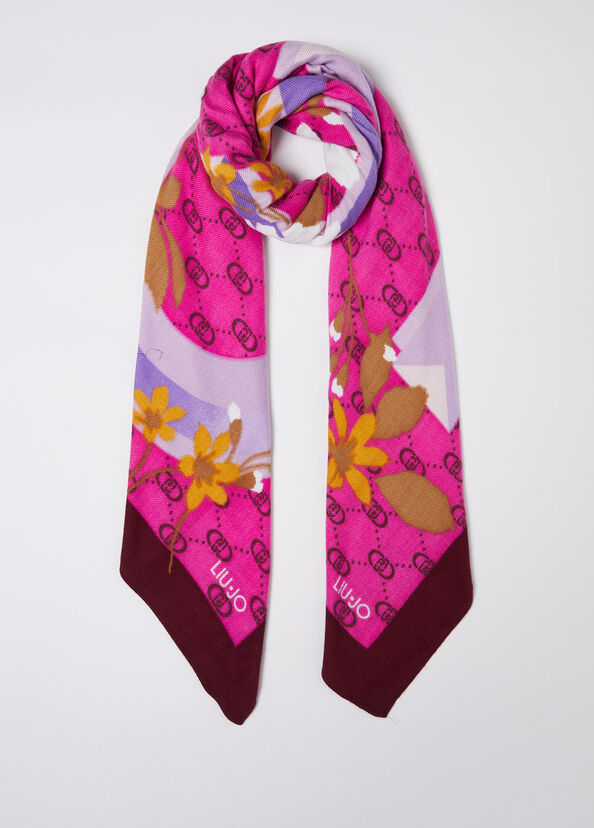 Liu Jo Foulard Floreale Con Logo