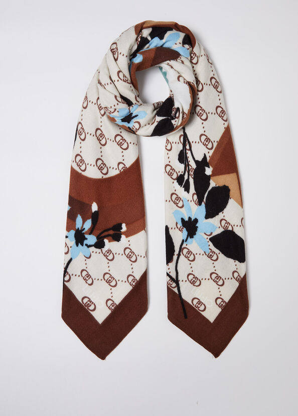 Liu Jo Foulard Floreale Con Logo
