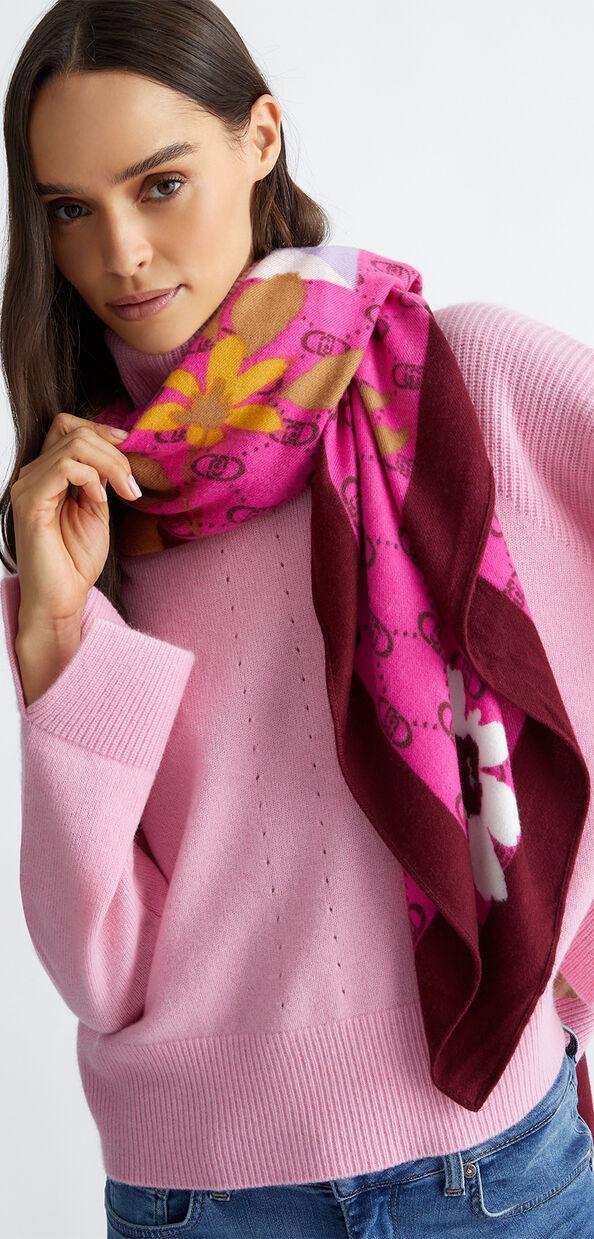 Liu Jo Foulard floreale con logo