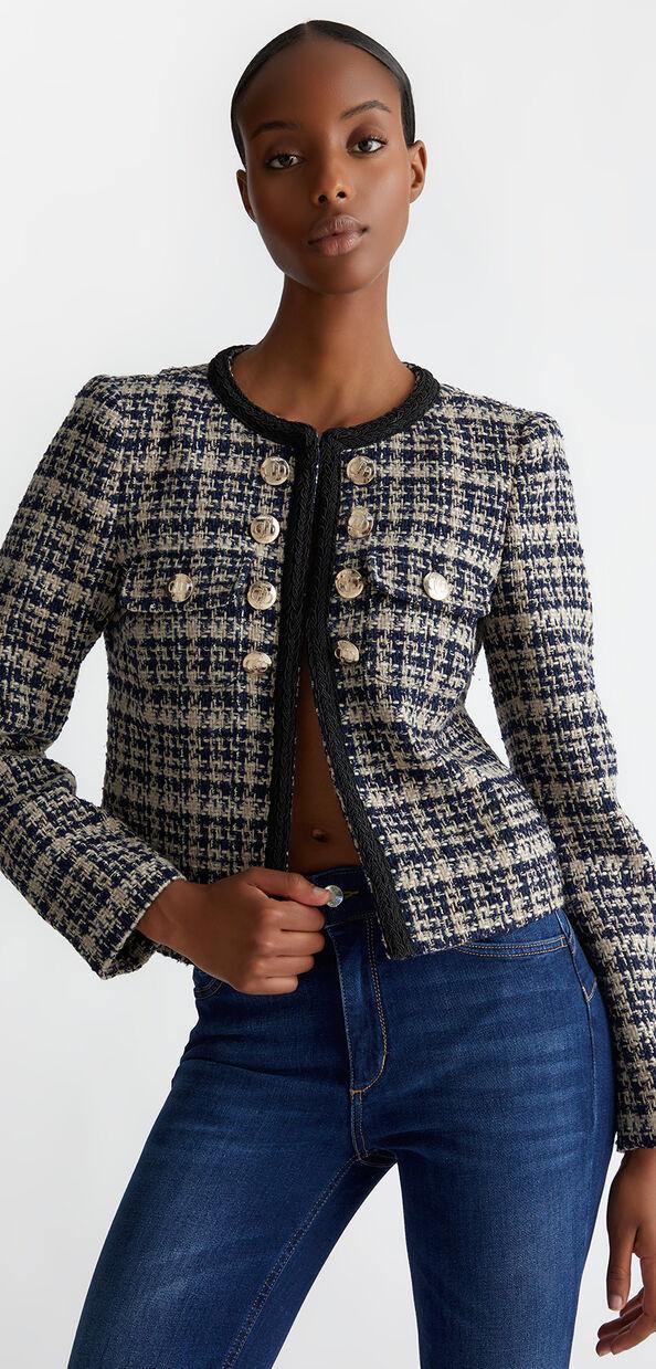 Liu Jo Giacca bouclé check