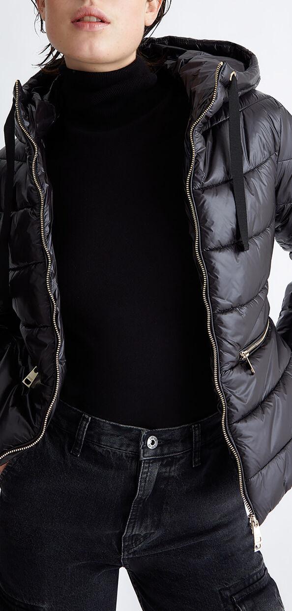 Liu Jo Giacca nera con cappuccio imbottita