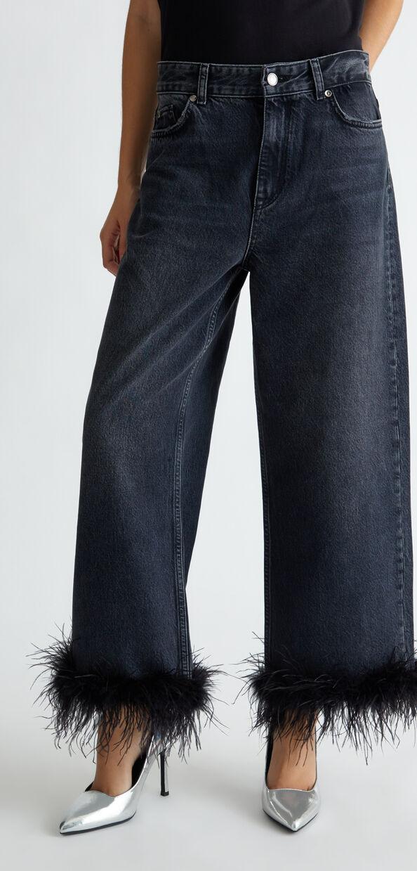 Liu Jo Jeans cropped con piume
