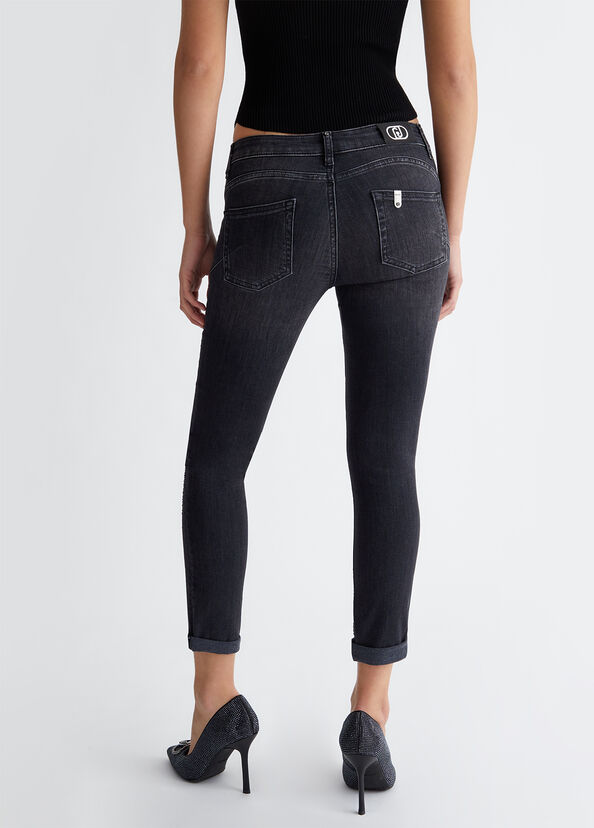 Liu Jo Jeans Skinny Bottom Up Con Strass
