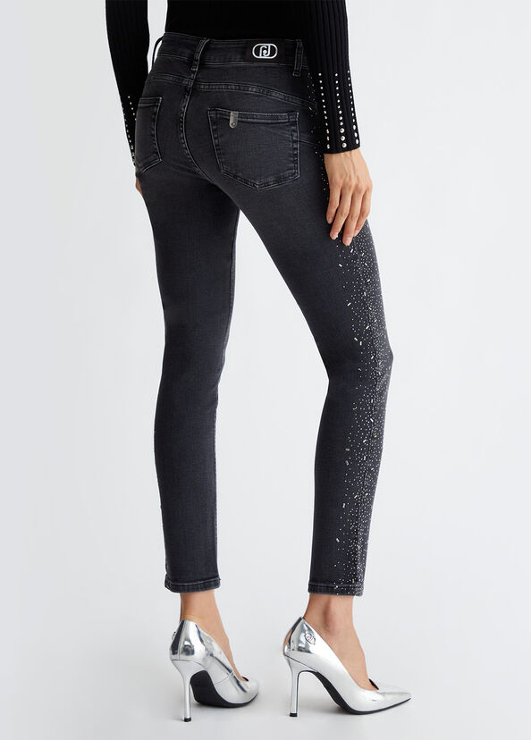Liu Jo Jeans Skinny Bottom Up Con Strass